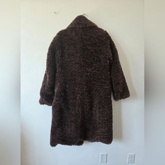 Banana Republic Sherpa Car Coat Brown MobWife Chic Vintage Retro New Money M - Picture 6 of 8